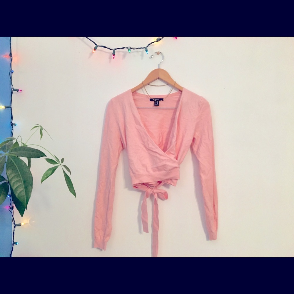 Ballet Pink Wrap Sweater